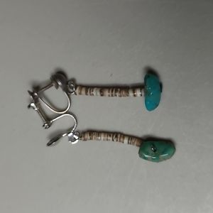 Vintage earrings beads & turquoise.